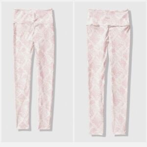 PINK Victoria’s Secret Yoga Pink and White Snake Print Cotton Leggings Size Med